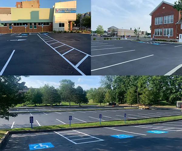 pictures of commercial seal caoting and line striping projects in Chester County, PA
